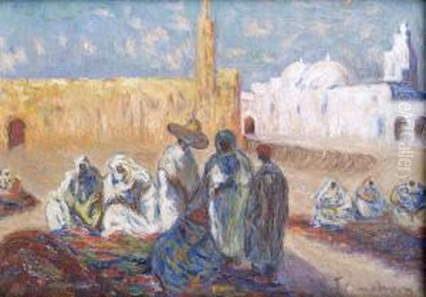 Lancienne Et La Nouvelle Mosquee A Ouargla En Algerie Oil Painting by Gustave Flasschoen