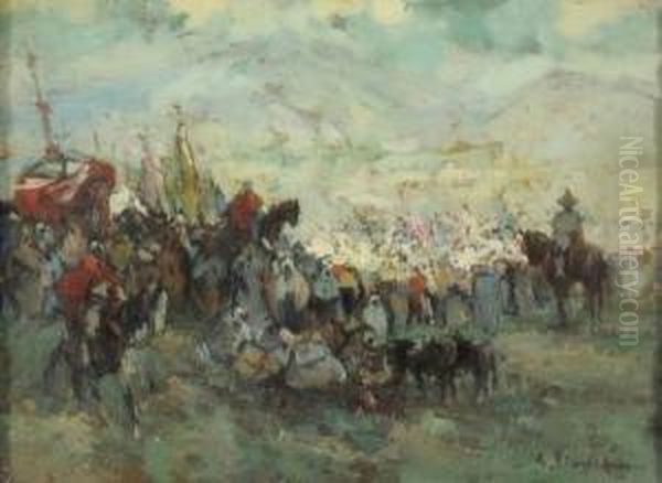 Fantasia Arabe Oil Painting by Gustave Flasschoen