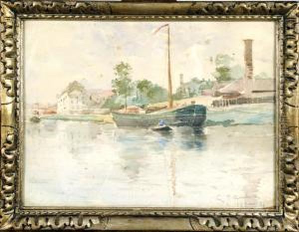 Marine Oil Painting by Gustave Flasschoen