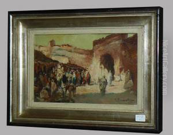 Porte A Fez Oil Painting by Gustave Flasschoen