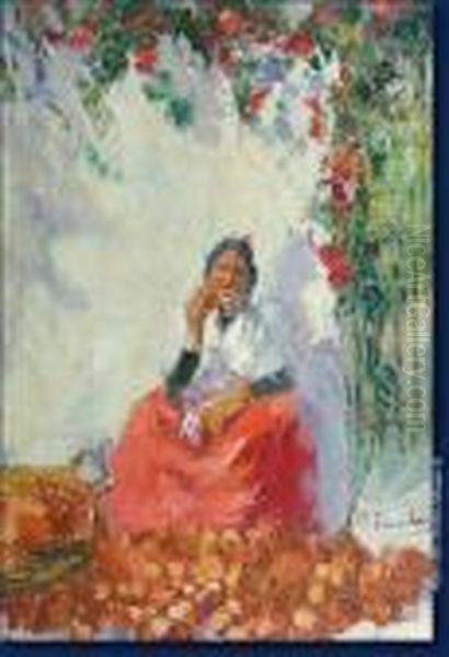 Espagnole A L'orange Oil Painting by Gustave Flasschoen