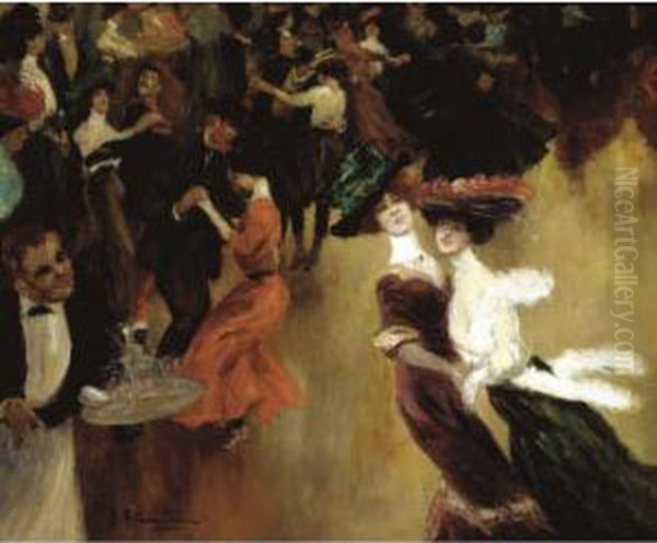 Dance And Be Merry Oil Painting by Gustave Flasschoen