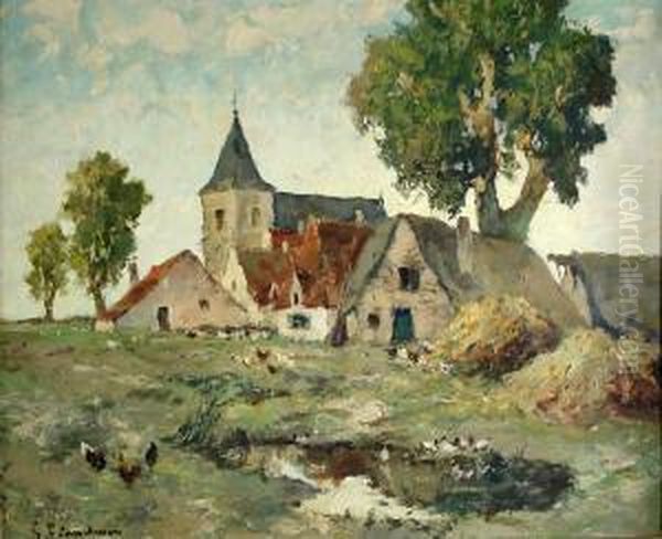 Le Hameau Flamand Oil Painting by Gustave Flasschoen