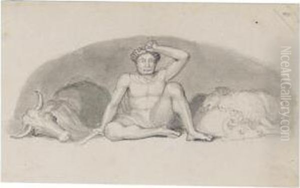 Illustrations To Sophocles's Ajax Oil Painting by John Flaxman