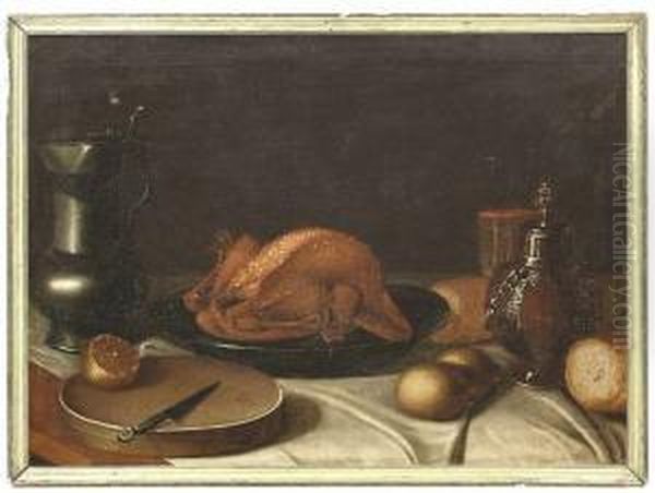 Still Life With A Chicken. Oil/canvas Oil Painting by Georg Flegel