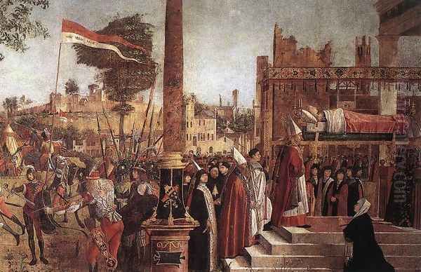 Martyrdom of the Pilgrims and the Funeral of St Ursula (detail 1) 1493 Oil Painting by Vittore Carpaccio