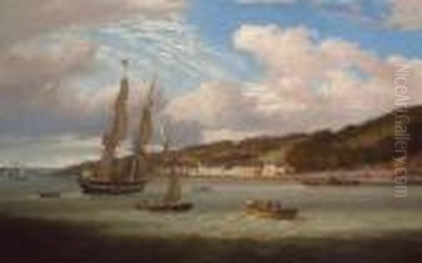 View Of Rhu With The Comet Steamship On The River Clyde,dumbartonshire Oil Painting by John Fleming