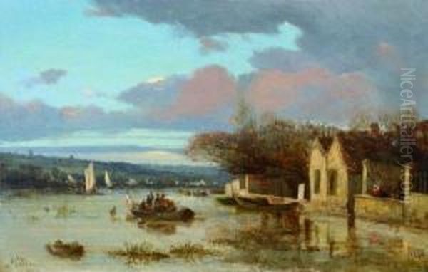 Promenade En Barque Oil Painting by Camille Flers