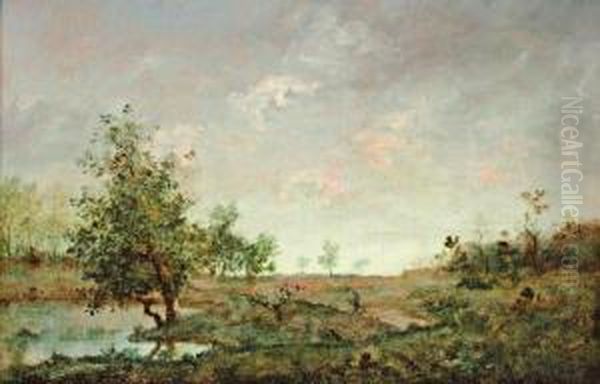 Paysanne Aux Environs De Barbizon Oil Painting by Camille Flers