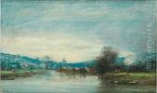 La Seine Aux Environs De La Roche-guyon Oil Painting by Camille Flers