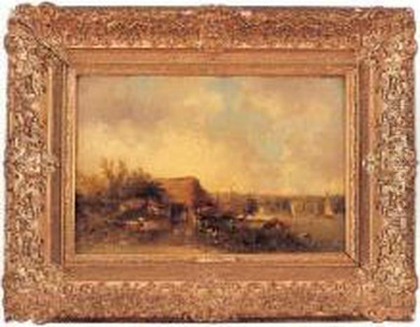 maison Au Bord De La Riviere Oil Painting by Camille Flers