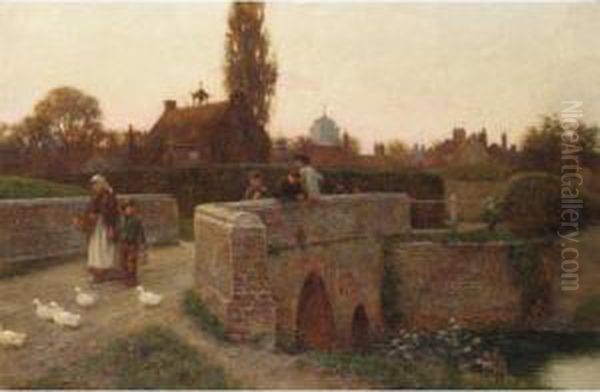 The Old Culvert, Sandwich Oil Painting by William Teulon Blandford Fletcher