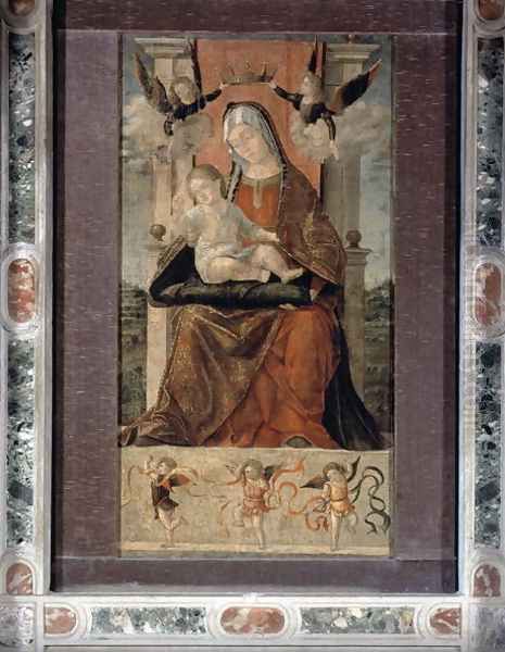 Virgin and Child Enthroned with Five Angels Oil Painting by Vittore Carpaccio