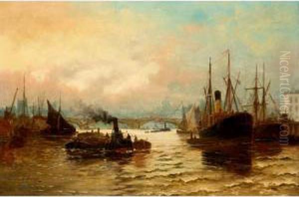 The Pool Of London Oil Painting by Edwin Fletcher