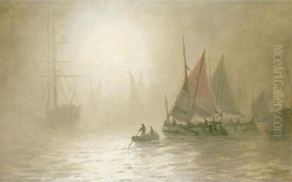 Pool Of London Oil Painting by Edwin Fletcher