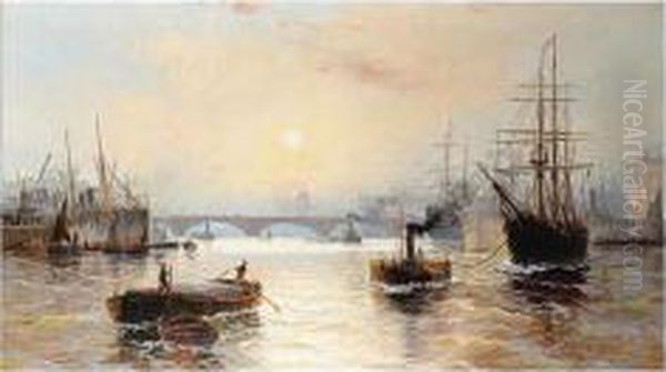 The Pool Of London Oil Painting by Edwin Fletcher