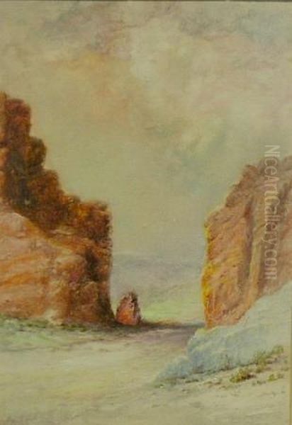 Arizona Cliffs Oil Painting by Albert Francois Fleury