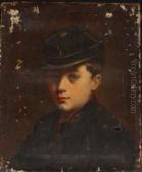 Portrait Dun Enfant En Uniforme Oil Painting by Fanny-Laurent Fleury