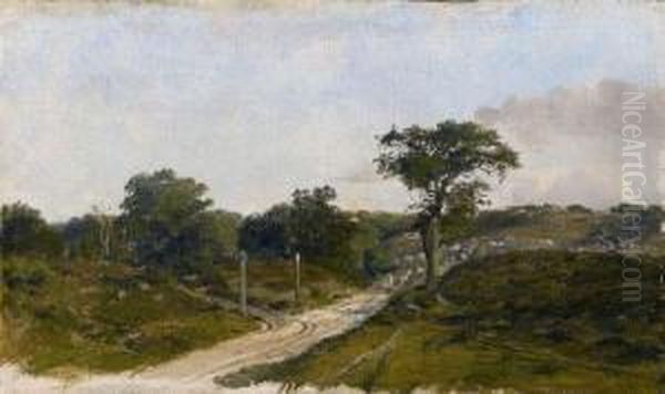 Foret De Fontainebleau Oil Painting by Leon Fleury