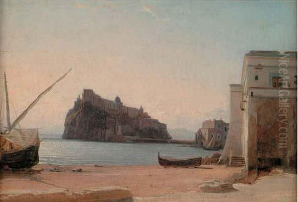 Chateau De L'isle D'ischia Oil Painting by Leon Fleury