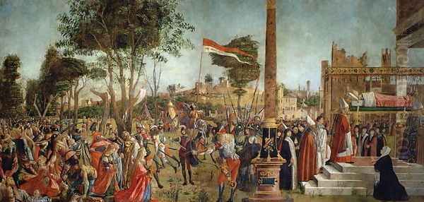 The Martyrdom of the Pilgrims and the Funeral of St. Ursula, from the St. Ursula Cycle, 1490-94 Oil Painting by Vittore Carpaccio