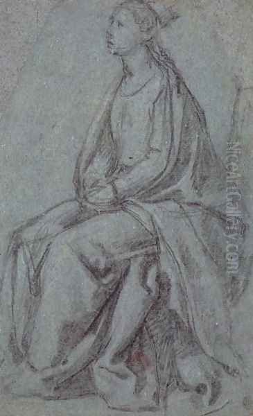 Seated Woman, c.1514 Oil Painting by Vittore Carpaccio