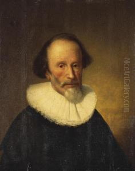 Portrait D'un Homme Barbu En Buste Oil Painting by Govert Teunisz. Flinck