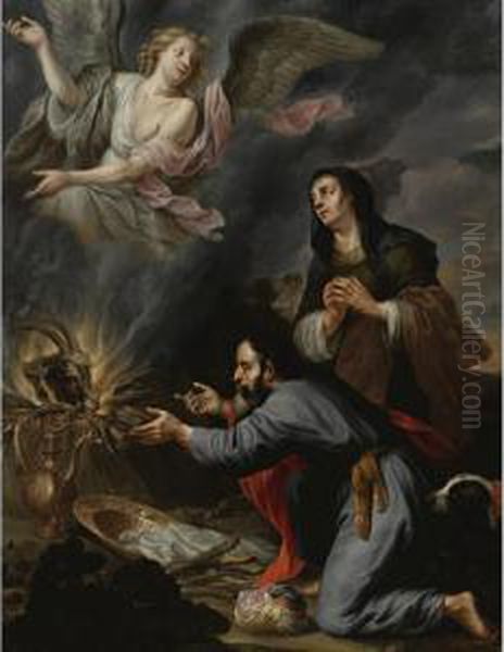 Property Of Tristan Naumann
 

 
 
 

 
 Sacrifice Of Manoah Oil Painting by Govert Teunisz. Flinck