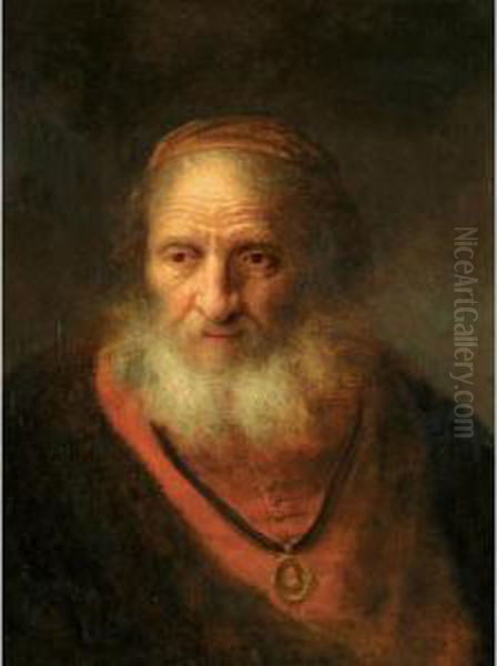 Portrait Of An Old Man Oil Painting by Govert Teunisz. Flinck