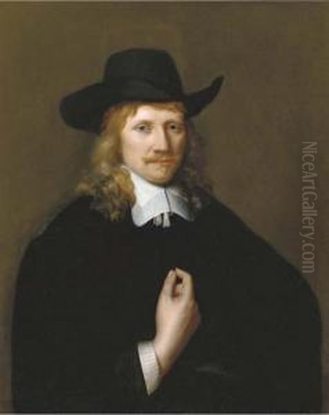 Portrait Of A Man Oil Painting by Govert Teunisz. Flinck