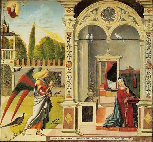 Life of the Virgin: Annunciation (Storie della Vergine: Annunciazione) Oil Painting by Vittore Carpaccio