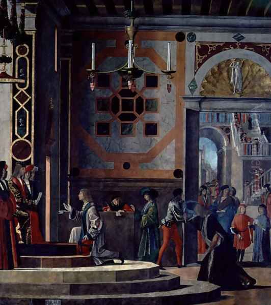 The Departure of the English Ambassadors, from the St. Ursula cycle, 1498 Oil Painting by Vittore Carpaccio