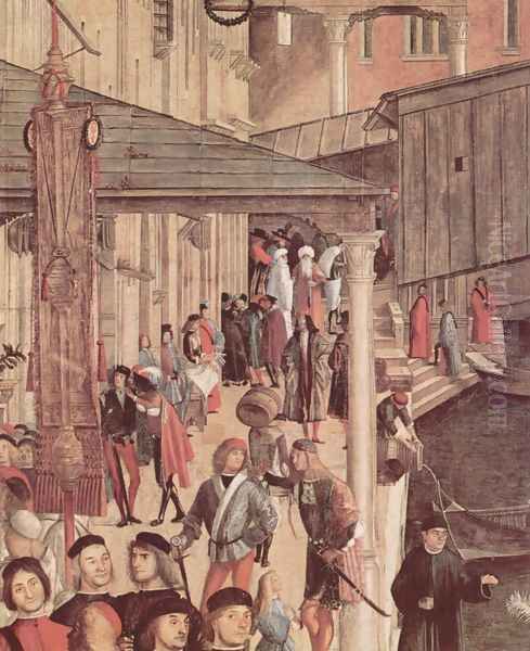 The miracle of the holy cross Reliquie, detail 2 Oil Painting by Vittore Carpaccio