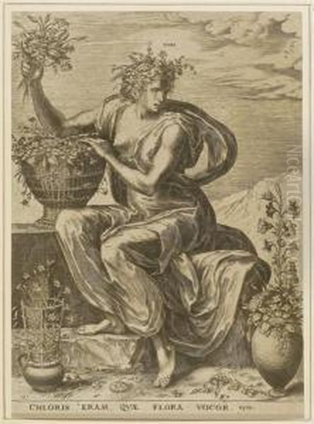 Flora Oil Painting by Frans I Vriendt (Frans Floris)