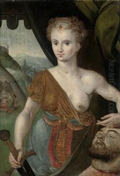 Judith With The Head Of Holofernes Oil Painting by Frans I Vriendt (Frans Floris)