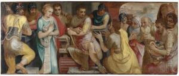 The Continence Of Scipio Oil Painting by Frans I Vriendt (Frans Floris)