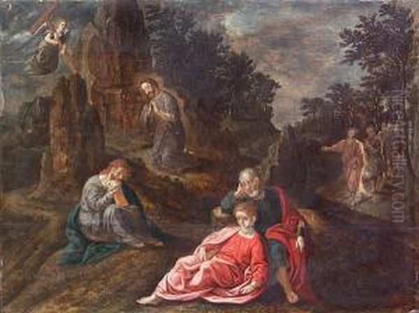 The Agony In The Garden Oil Painting by Frans I Vriendt (Frans Floris)