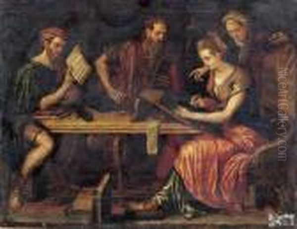 Allegoria Della Geometria Oil Painting by Frans I Vriendt (Frans Floris)