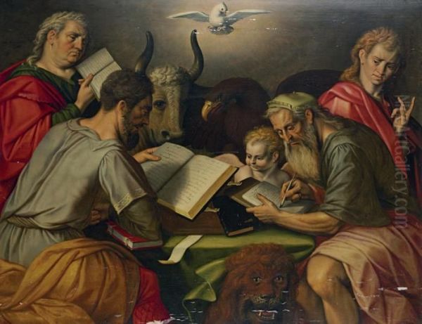 The Four Evangelists Oil Painting by Frans I Vriendt (Frans Floris)