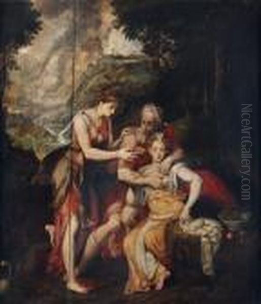 Loth Et Ses Filles Oil Painting by Frans I Vriendt (Frans Floris)