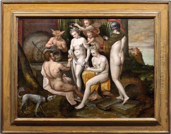 Das Urteil Des Paris Oil Painting by Frans I Vriendt (Frans Floris)