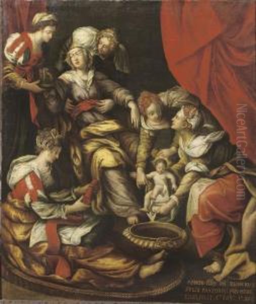 The Birth Of The Virgin Oil Painting by Frans I Vriendt (Frans Floris)