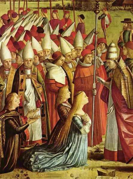 The Pilgrims Meet the Pope (detail 1) Oil Painting by Vittore Carpaccio