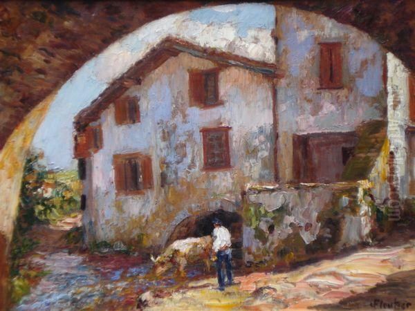 Ferme Au Pays Basque Oil Painting by Louis Floutier