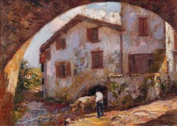 Ferme Basque Oil Painting by Louis Floutier