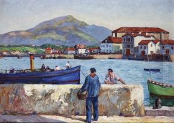 Le Port De Saint Jean De Luz Oil Painting by Louis Floutier