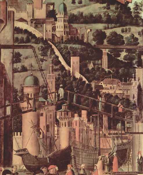 Meeting of the Betrothed Couple and the Departure of the Pilgrims (detail 2) Oil Painting by Vittore Carpaccio