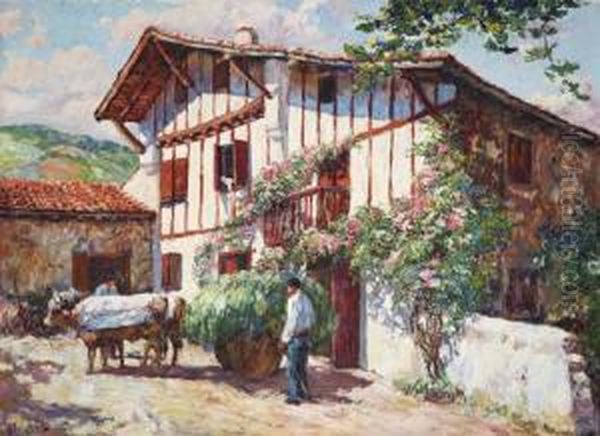 Ferme Basque Oil Painting by Louis Floutier