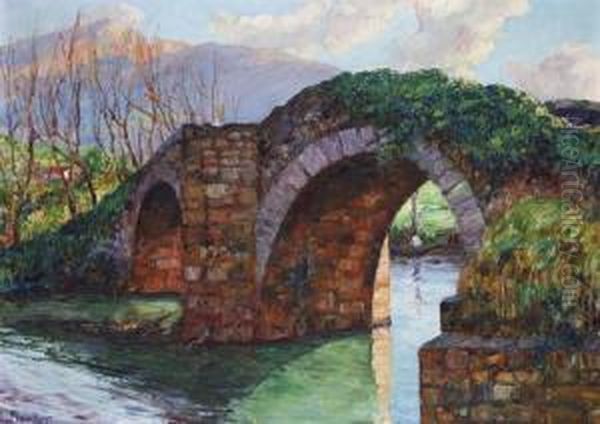 Le Pont D'ascain Oil Painting by Louis Floutier