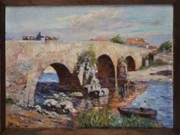 Le Pont De Socoa Oil Painting by Louis Floutier